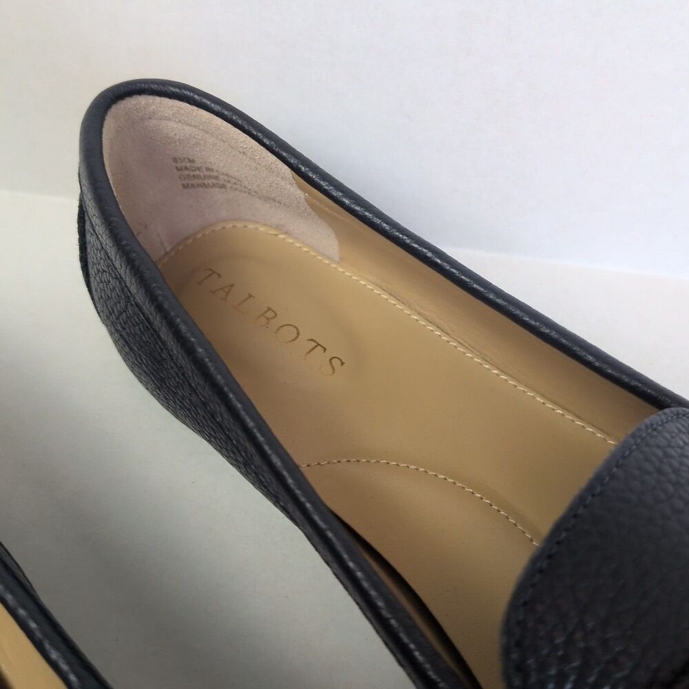 Talbots Flats Women's 8.5 Everson Tassel Driving Moccasins Indigo Blue Leather - Picture 6 of 13